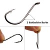 Octopus Fishing Hooks-120pcs Barbed Baitholder Hooks High Carbon Steel Offset