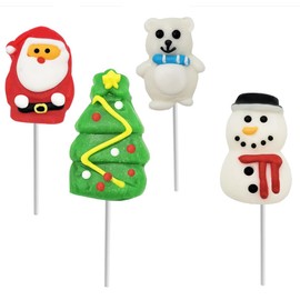 Fruidles 12-Pack Christmas Lollipop, Santa Clause, Christmas Tree, Candy Canes Lollipops, Individually Wrapped