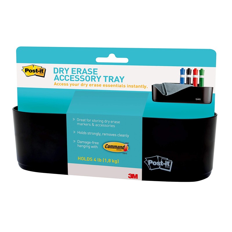 Post-it Dry Erase Accessory Tray (DEFTRAY),Black