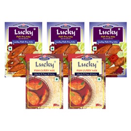 Lucky Masale Combo Fish Pack of 5 (3 Fish Fry, 2 Fish Curry)