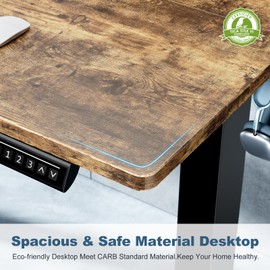 Sweetcrispy Height Adjustable Electric Standing Desk, 40 x 24 Inch Sit to Stand Up Computer Workstation Rising Gaming Office Table with 3 Memory Presets, Splice Board, T-Shaped Bracket Home