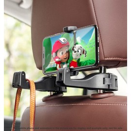 WANGCL 2 Pack Universal 360° Rotatable 2 in 1 Car Seat Hook for Purses and Bags with Phone Holder (Black)