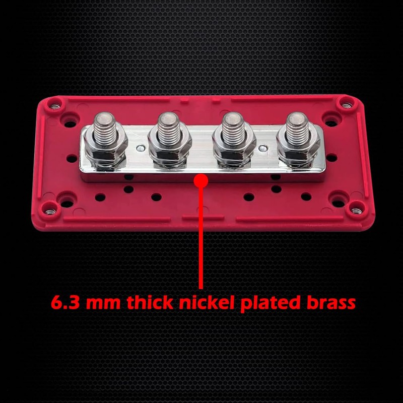 4 x M10 (3/8") Studs Power Distribution Block Bus Bar