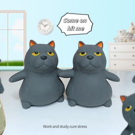 RRSDJJ Funny Sand Filled Stress Toy，Stretchy Glue-Sand Filled Rubber Squeeze Toy，Animal Elastic Stretchable Toy Game for Stress Relief and Anxiety，Gift for Christmas (Blue cat)