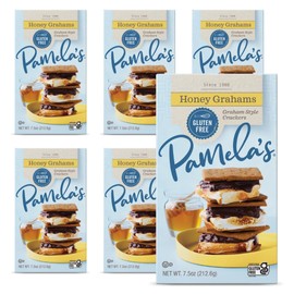 Pamela's Gluten Free Graham Crackers, Honey, Pie Crust, S'mores & Snacks, 7.5 Ounce (Pack of 6)