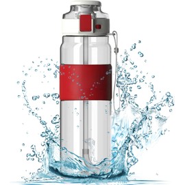 860 ml Smart Sip-on Water Bottle - Clever Design, BPA-free Tritan, Lightweight, Leakproof, Stylish, Practical, Water, Sports Drinks, Hydration, Gym, Office, School, Cycling, Outdoors, Kitchen, Unisex