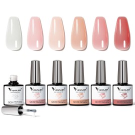 VENALISA Builder Nail 6 Piece Set, Quick Construction Extension Base Gel, Quick Build Base Gel, Nail Polish Builder Base for Nails, Hard Gel