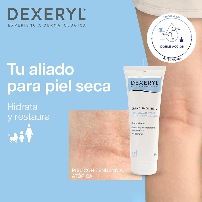 Dexeryl Crema Hidratante Emoliente para Piel Seca, 250g