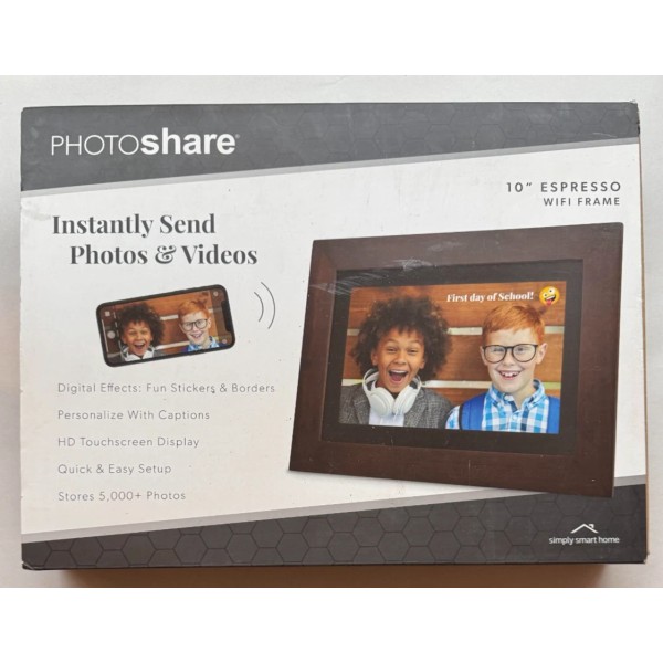 Simply Smart Home PhotoShare 10" Smart WIFI Frame – ESPRESSO
