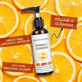 Limpiador facial con vitamina C de 100 ml, limpiadores faciales naturales con vitamina C, limpiador facial suave