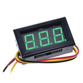 YAODHAOD Digital Voltmeter DC 3-30 V, Reverse Polarity Protection Wires Voltage Meter 3-Digit LED Display, Voltage Display for Car/Motorcycle/Truck/Boat (Green)