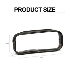 Mäppchen Durchsichtig, Weddhuis 2 Pack Klare Pvc Durchsichtiges Federmäppchen Aesthetic Mäppchen Toilettenartikel Kosmetiktaschen (Schwarz & Weiß)