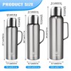 Insulated Vacuum Thermo Bottle 1500ml/50.7oz with Cup Stainless Steel Coffee