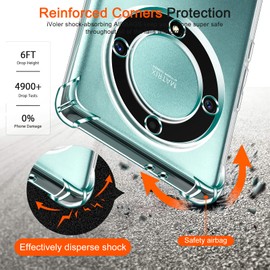 ivoler Klar Silikon Hülle für Honor Magic5 Lite/Honor Magic 5 Lite 5G mit Stoßfest Schutzecken, Dünne Weiche Transparent Schutzhülle Flexible TPU Durchsichtige Handyhülle Kratzfest Case Cover
