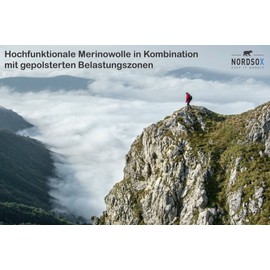 NORDSOX 2 Pairs | 4 Pairs Merino Outdoor Hiking Socks, Padded, No Bubbles, Breathable for Men and Women Black - Ökotex Functional Socks, Trekking, Sports, Black 4 Pairs