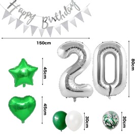 20th Birthday Balloons, Decoration, Stars, Hearts, Balloons, Number Balloons, 20, Happy Birthday Happy Birthday Confetti Balloons, Celebration, Surprise, Party Set, Kids, Balloons, Adults, Lovers,