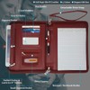 Junior Zippered Business Padfolio with Notepad - Burgundy PU Faux