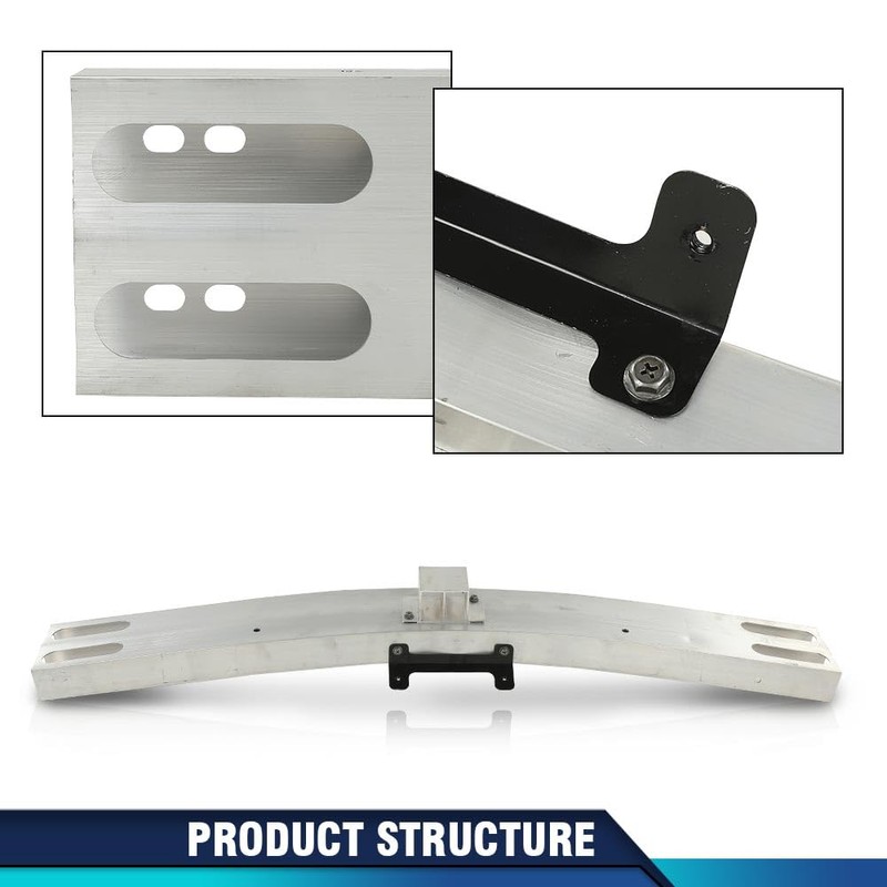PIT66 Front Bumper Reinforcement Impact Bar Silver Compatible with Nissan