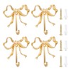GOMAKERER 4 Pcs Bow Hooks for Wall, 2.6x2.6Inch Gold Coat