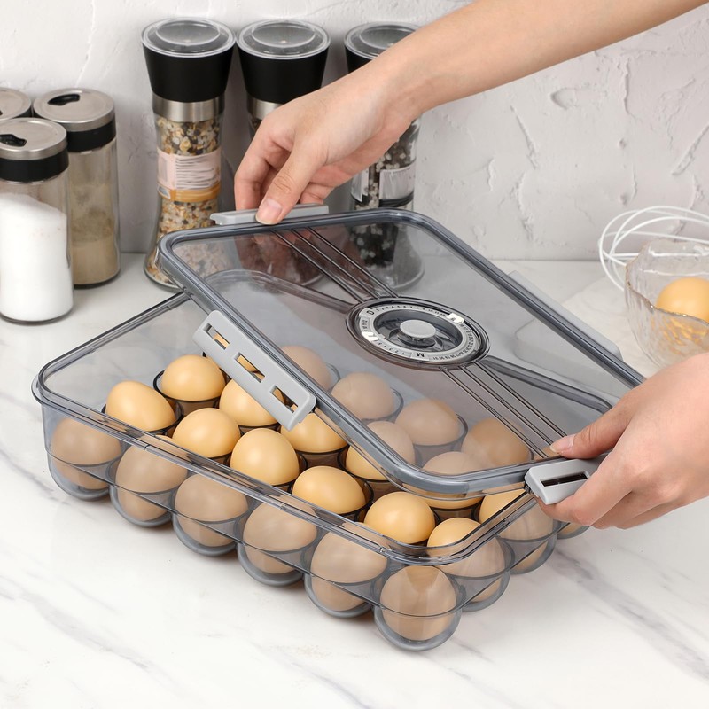 BTSKY Premium Plastic Egg Holder for Fridge - 24 Egg