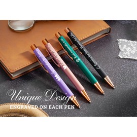 InnoBeta Roommate Gifts for Women - Engraved Friendship Pens for College Students, Unique Practical Gift Idea for Roommates, Writing Pens for Birthday, Christmas, Dorm Gifts (4 Pack)