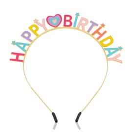 Jaciya Birthday Headband for Girls Women Rainbow Happy Birthday Tiara Birthday Girl Head Band Happy Birthday Decorations Gifts