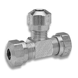 Edelmann 916460 Brass Compression Union Tee Fitting for Nylon Tube Air Brake Systems - 3/8"