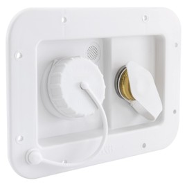 RecPro RV City Water Fill and Gravity Fill Hatch Combo | Black or White (White) | Made in USA
