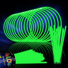 ZSMKJIAYE 40 Pack 8” Green Glow Sticks Bracelet Necklaces Bulk with 40 Connectors Neon Glow In The Dark Party favors Supplies for Holiday Birthday Party Decoration (Green)
