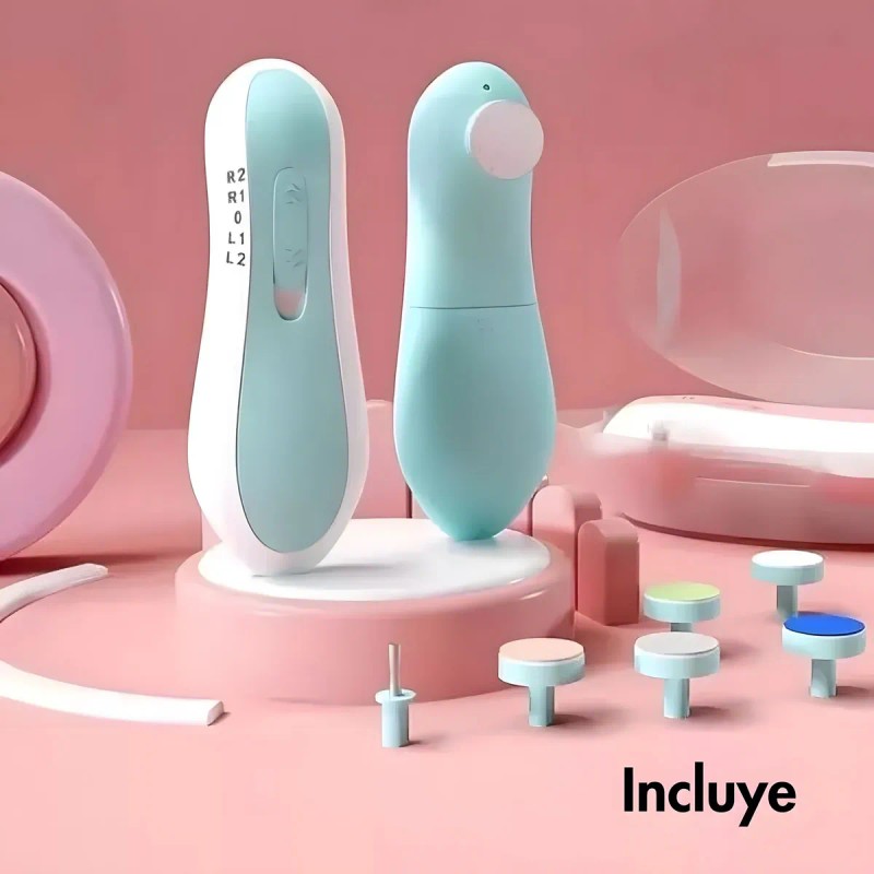 Kit Lima De Uñas Eléctrica Portátil Para Bebé Con Luz