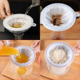 JJQHYC Funnel Mesh Food Filter 300 Mesh Fine Mesh Strainers Jam Filters Sieves Filter Kitchen Mesh Funnel Filters for Frying Oil, Juices, Wine 13 cm