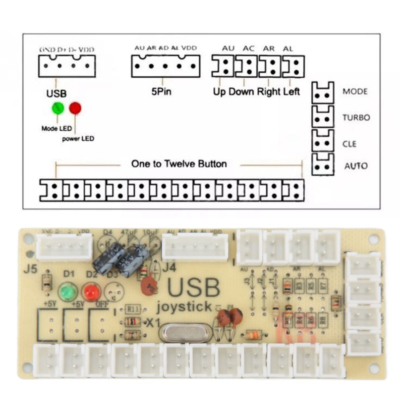 DIY USB Controller Computer Rocker Game Stick Joysticks with Control