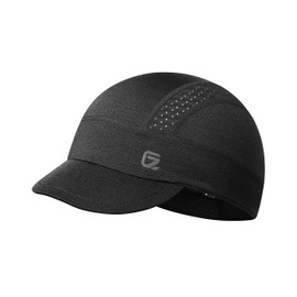 GADIEMKENSD Cooling Cycling Cap, Skull Cap Helmet Liner with Flip Brim, Sun Protection Running Cap for Men Women Under Helmet, Lightweight Hard Hat Liner Summer Beanie for Biking Motocycle Black