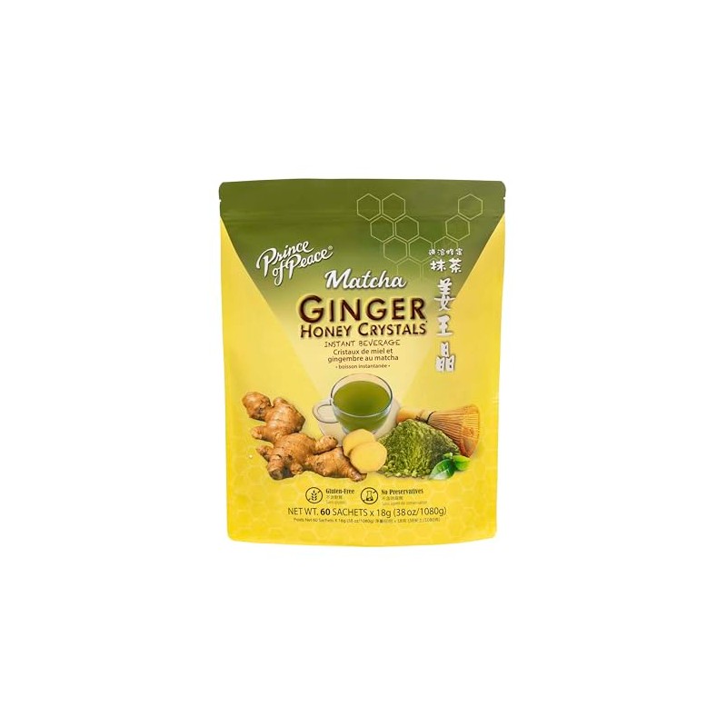 Prince of Peace Instant Ginger Honey Crystals with Matcha, 60
