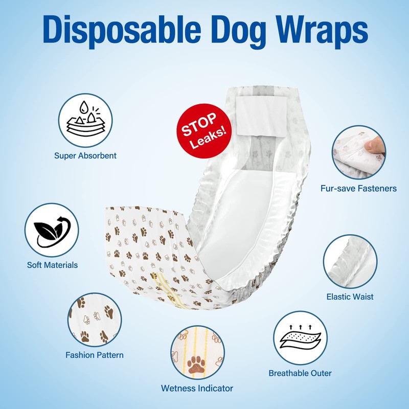 Pet Soft Dog Diapers Male - Disposable Male Dog Wraps