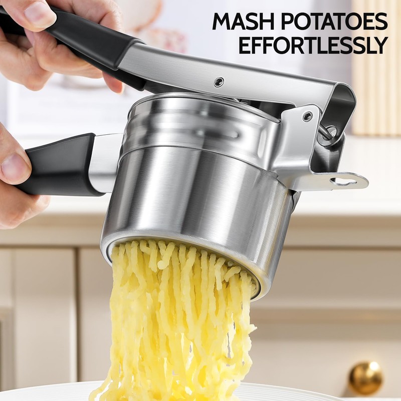 Potato Ricer, Sopito Upgraded Stainless Steel Potato Masher with 3