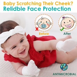 6 Pairs of Mittens Baby Girls Cotton as Newborn Gloves, No Scratch Mittens Gloves Baby Girls No Scratch Gloves for 0-6 Months