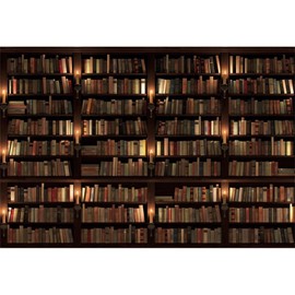 Xiaoterna 8x6ft Vintage Bookshelf Backdrop Ancient Library Bookcase Interior Photography Background Medieval Royal Library Bookshelf Night View Backdrop Kids Adults Portrait Photo Props