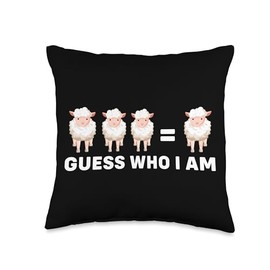 Guess Who I Am Sheep Throw Pillow