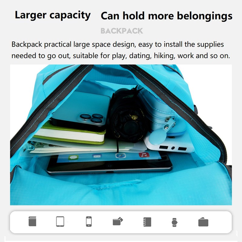 levayhill 16L Lightweight Foldable Hiking-Backpack Small Packable-Daypack For Travel,Ultralight Water-Resistant