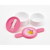 Skater ONWR1AG-A Anti-Bacterial Lunch Box, 2-Tier, Round, 16.9 fl oz