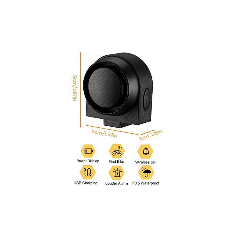 Bicycle Alarm System with Remote Control, 113 dB Motorcycle Alarm