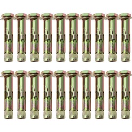 Be In Your Mind 20PCS Expansion Bolts Heavy Duty Fixing Sleeve Anchors Carbon Steel Hex Nut for Concrete Stone Brickwork Canopy Water Heater Installation 10x55mm