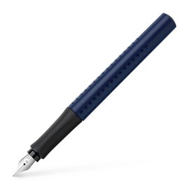 FABER-CASTELL 140804 Modern Grip 2011 Fountain Pen with Ergonomic Design and High-Quality Construction, Fountain Pen with Nib M, Refillable Including Ink Cartridge - Classic Blue, Pack of 1
