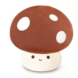 Yeqivo Cute Mushroom Plush Toy, Red 3D Soft Mushroom Plushie Hugging Pillow Gift for Girls Kids Home Decor Christmas Birthday 25cm