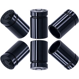 MEAJOO 6PCS Bullet Shell Tire Valve Stem Caps, Leak-Proof Air Caps Cover, Airtight Aluminum Alloy Dust-Proof Car Accessories, Universal for Cars, SUVs, Bikes, Trucks and Motorcycles (Black)