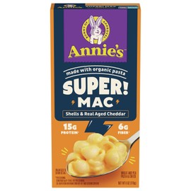 Annie's Homegrown Mac & Cheese Sprouted Protein Cheddar Shell 6 oz (Pack of 12)