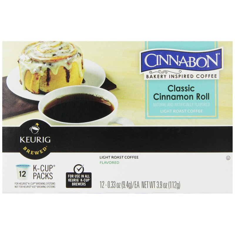 Cinnabon K-Cup Portion Pack for Keurig Brewers, Classic Cinnamon Roll,