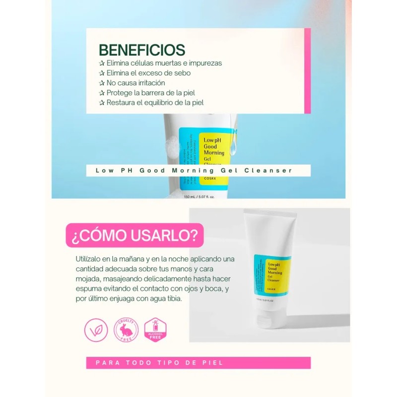 Cosrx - Gel Limpiador Con Ph Bajo Good Morning 150
