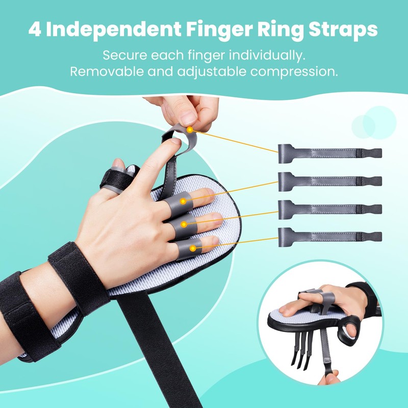 DrFinger Upgrade Resting Hand Splint Brace for Straightening Fingers with